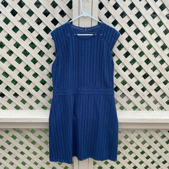 Banana Republic Dresses & Skirts - Navy Eyelet Banana Republic Summer Dress - 16 Tall